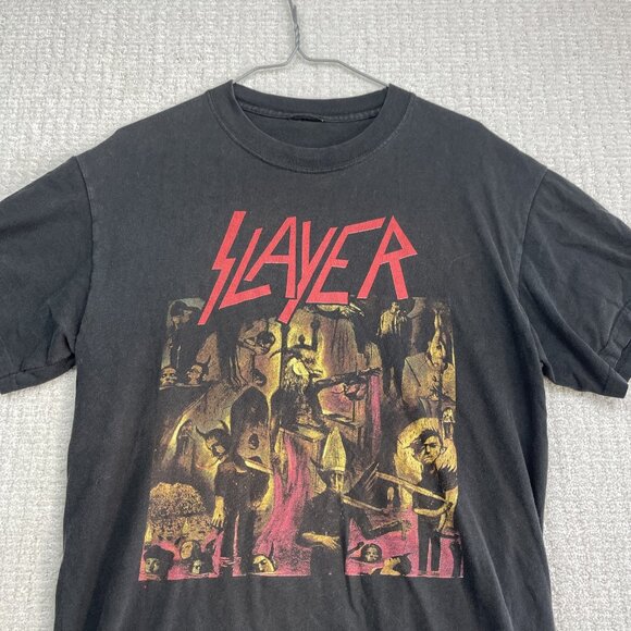 Vintage Unisex Slayer Reign In Blood Black T Shirt Heavy Metal 2005 Read - Picture 2 of 16